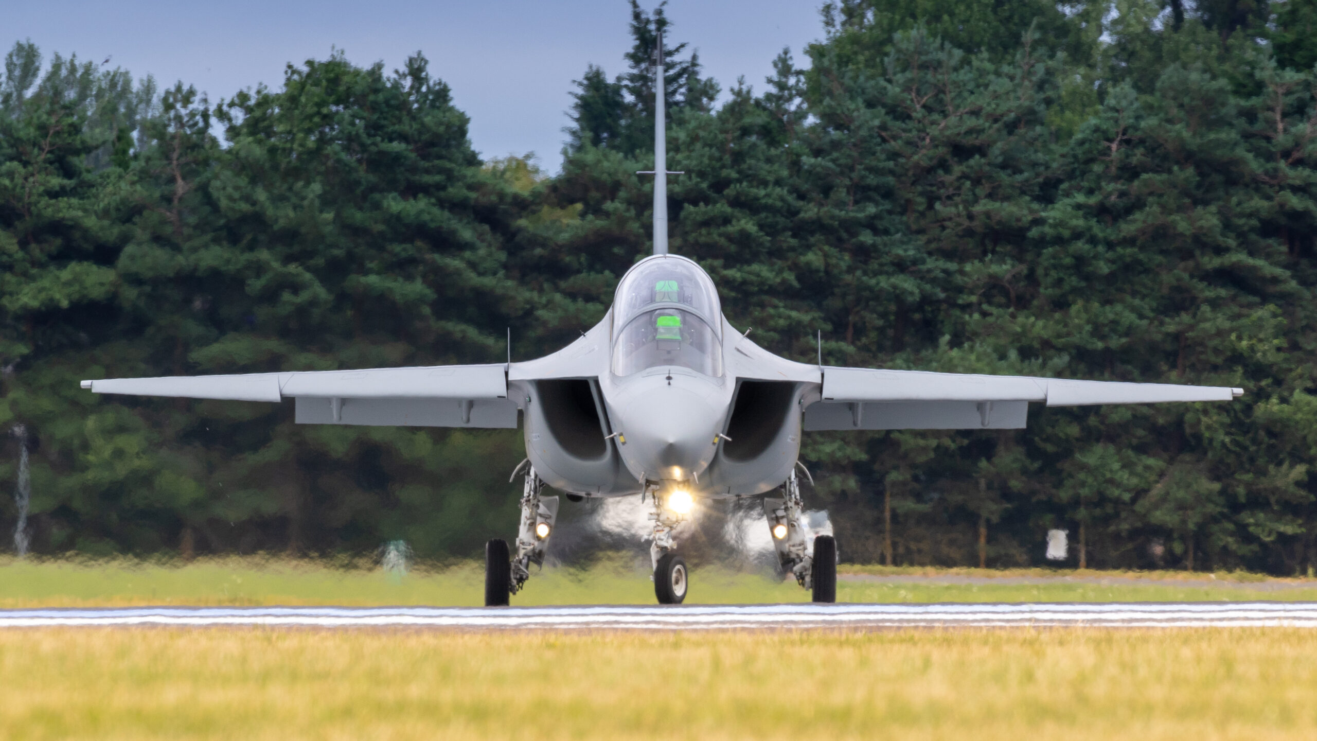 Jet fighter awaiting take off