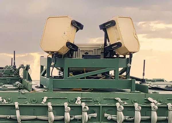 Echodyne Echoshield Echodyne Echoshield on top of a U.S. Army Vehicle